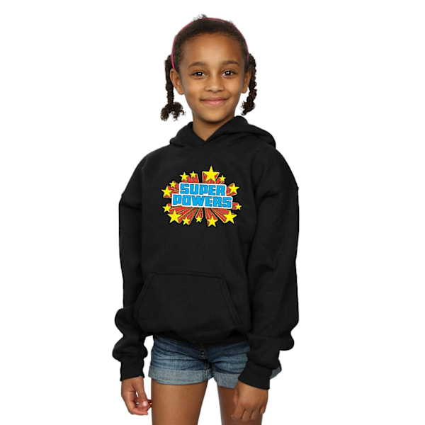 DC Comics Girls Super Powers Logo Hoodie 5-6 år Svart Black 5-6 Years