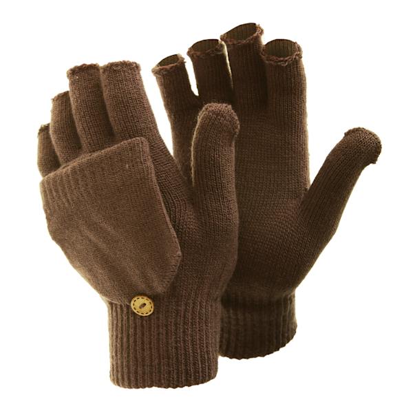 FLOSO Dam/Kvinnors Vintermössa Fingerlösa Magiska Handskar En Storlek Brown One Size