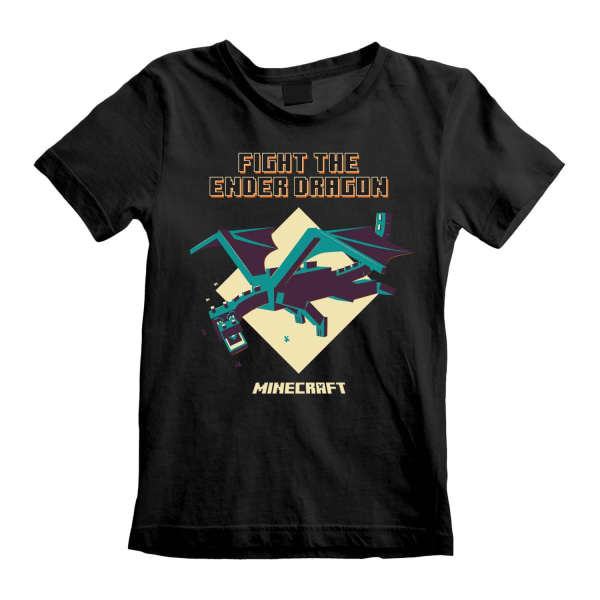 Minecraft barn/barn Ender Dragon T-shirt 3-4 år svart Black 3-4 Years