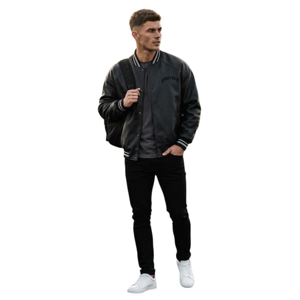 Firetrap Herr Logotyp Baseball Varsity Jacka S Svart Black S