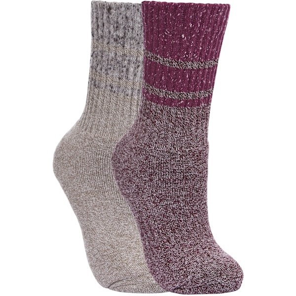 Trespass Womens/Ladies Hadley Hiking Boot Socks (2 par) 3/6 U Grape Wine/Oatmeal 3/6 UK
