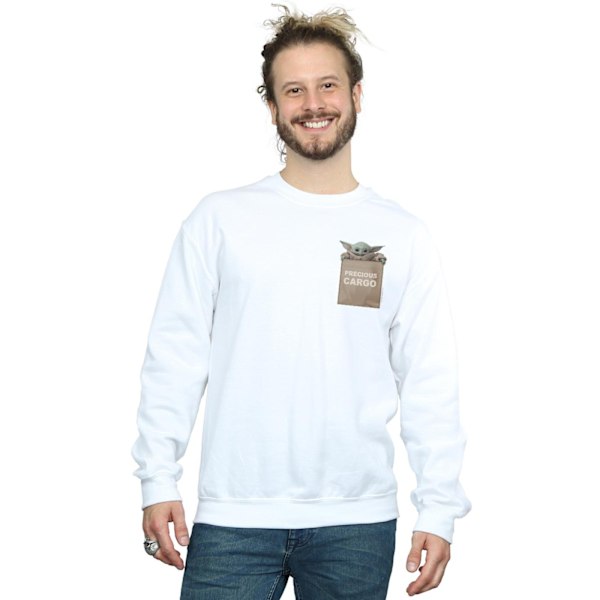 Star Wars The Mandalorian Precious Cargo Faux Pocket Sweat för män White 5XL
