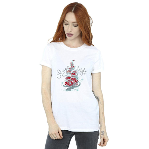 Disney Dam/Damer The Nightmare Before Christmas Scary & Bright Bomull Boyfriend T-shirt M Vit White M