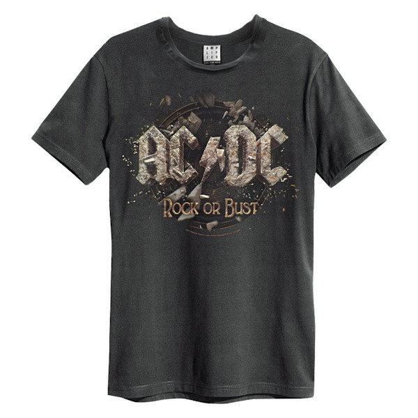 Amplified Unisex Vuxen Rock Or Bust Tour Europa Datum AC/DC T-S Charcoal S