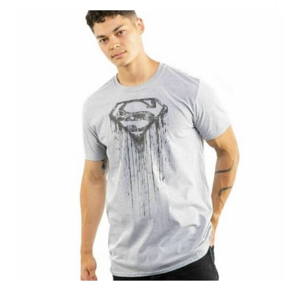 Superman Män Paint Heather T-Shirt L Heather Grey Heather Grey L