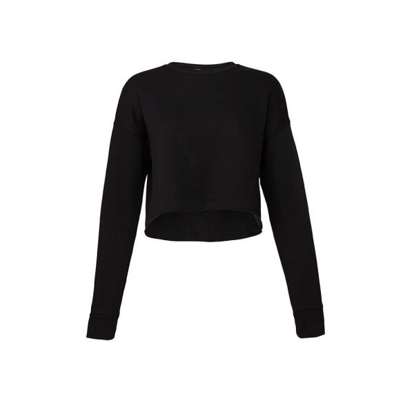 Bella + Canvas Cropped Sweatshirt för damer XL Svart Black XL