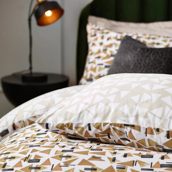 Hoem City Cotton Abstract Påslakanset King Toffee Toffee King