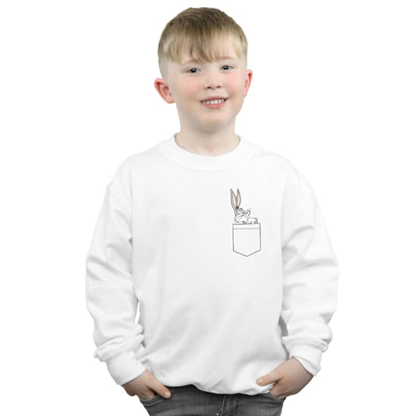 Looney Tunes Pojkar Bugs Bunny Faux Pocket Sweatshirt 9-11 År White 9-11 Years