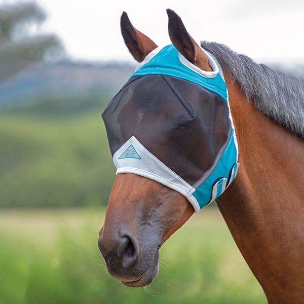 Shires Fine Mesh Ear Holes Hästflugmössa X Full Teal Teal X Full