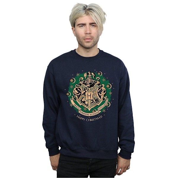 Harry Potter Julkrans Sweatshirt för Herr M Marinblå Navy Blue M