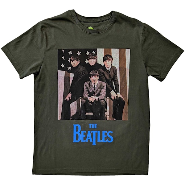 The Beatles Unisex Vuxen Amerikansk Flagga T-Shirt L Grön Green L