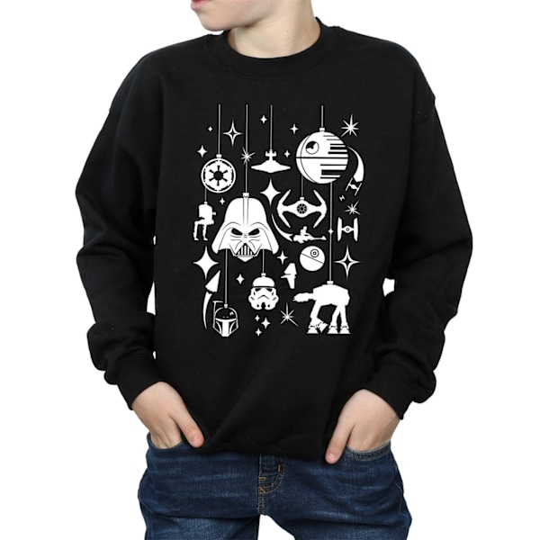 Star Wars Jul Dekorationer Sweatshirt för Pojkar 9-11 År Svart Black 9-11 Years