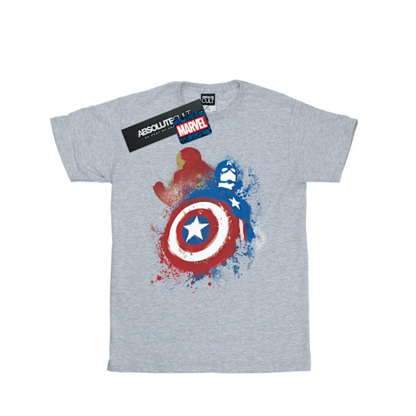 Marvel Herr Captain America Civil War Målad Vs Iron Man T-shirt Heather Grey XL