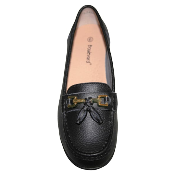 Boulevard Dam/Damer Action Läder Tofs Loafers 6 UK Svart Black 6 UK