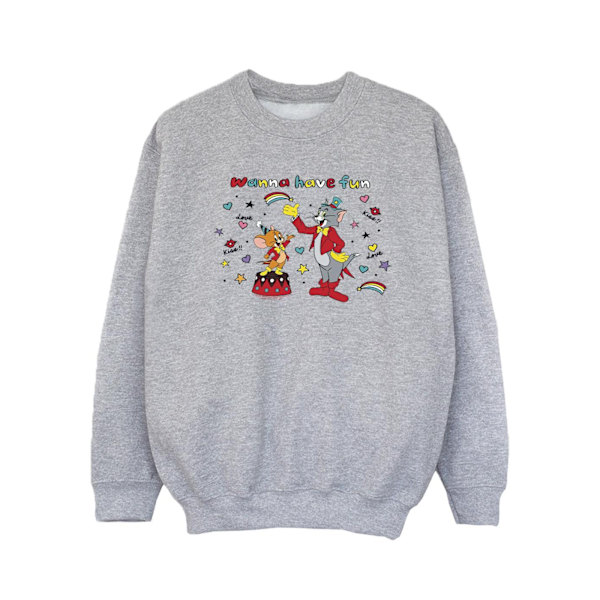 Tom And Jerry Girls Wanna Have Fun Sweatshirt 7-8 År Sport Sports Grey 7-8 Years