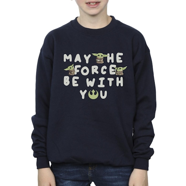 Star Wars Pojkar The Mandalorian Grogu Må Kraften Vara Med Dig Navy Blue 3-4 Years