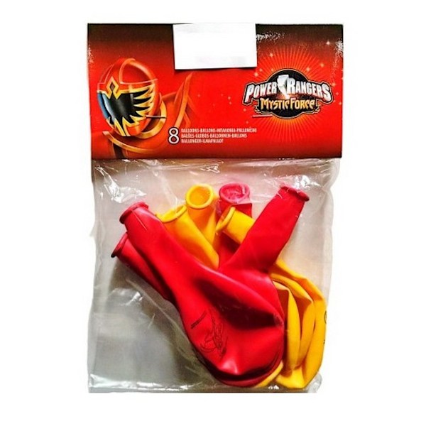 Power Rangers Mystic Force Latextryckta ballonger (8-pack) O Red/Yellow One Size