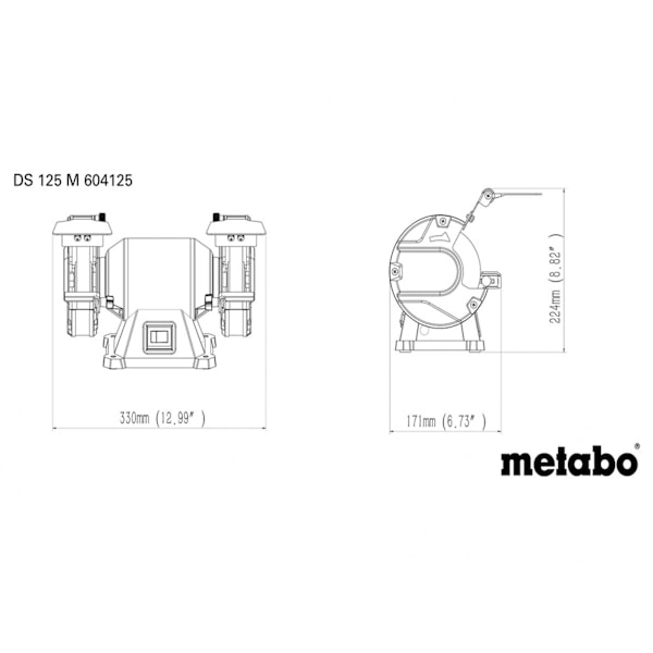 Metabo Ds 125 M Bänkslipmaskin 2000w 240v En Storlek Flerfärgad Multi Colour One Size
