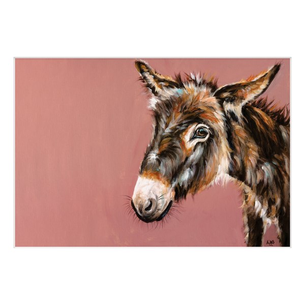 Louise Brown Delightful Donkey Print 40cm x 30cm Rosa/Svart Pink/Black 40cm x 30cm