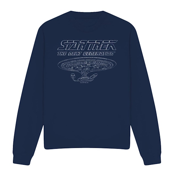 Star Trek Unisex Vuxen The Next Generation Enterprise Sweatshirt Navy XL