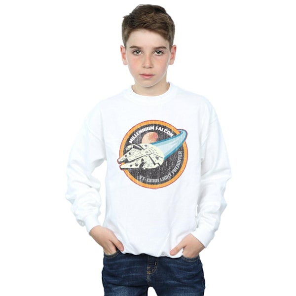 Star Wars Boys Millennium Falcon Badge Sweatshirt 9-11 år Vit White 9-11 Years