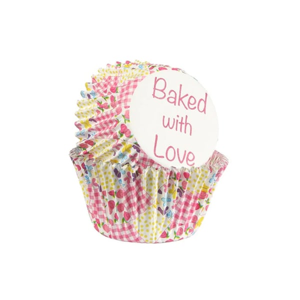 Spot on presenter bakade med kärlek Patchwork muffins och case Pink/White/Yellow One Size