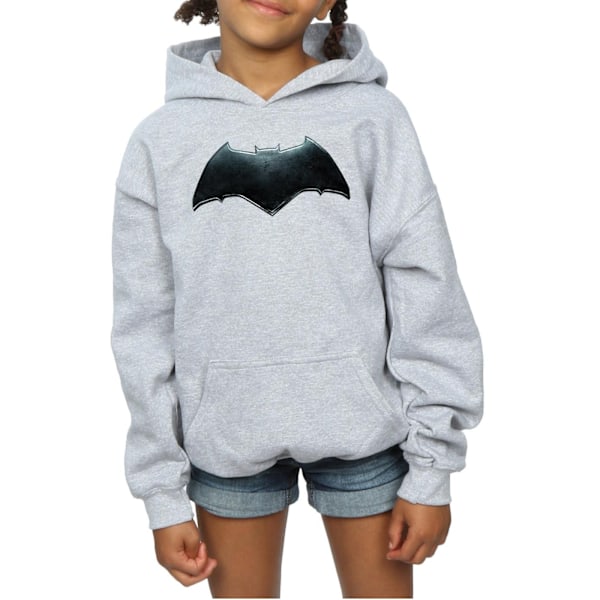 DC Comics Girls Justice League Movie Batman Emblem Hoodie 12-13 Sports Grey 12-13 Years
