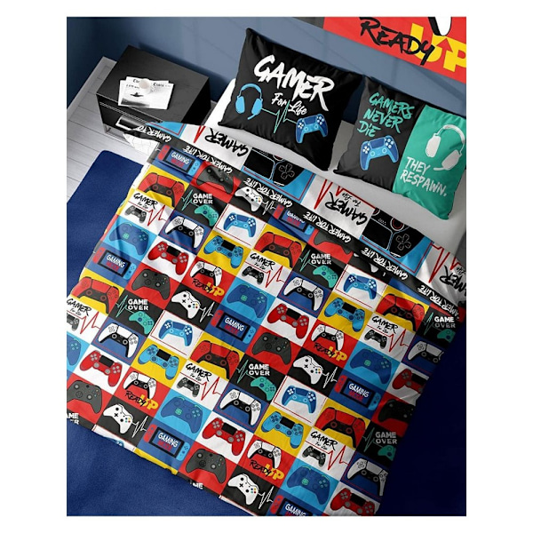 Gamer For Life Påslakanset Enkelsäng Flerfärgad Multicoloured Single