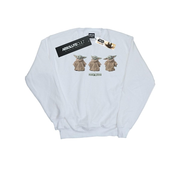 Star Wars Pojkar The Mandalorian The Child Poses Sweatshirt 7-8 år White 7-8 Years