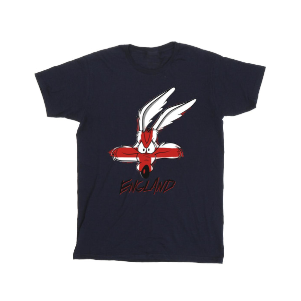Looney Tunes Herr Coyote England Face T-shirt 4XL Marinblå Navy Blue 4XL