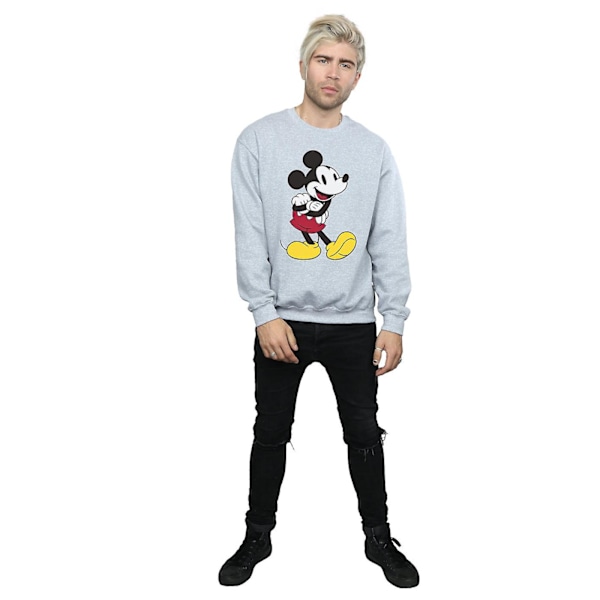 Disney Classic Mickey Mouse Sweatshirt L Sports Grey för män Sports Grey L