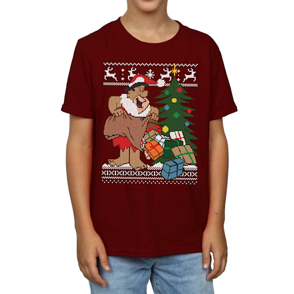 The Flintstones Boys Jul Fair Isle T-Shirt 9-11 År Burgundy Burgundy 9-11 Years