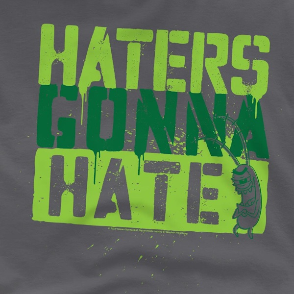 SvampBob Fyrkant Herr Haters Gonna Hate T-Shirt L Gråmelerad Charcoal L