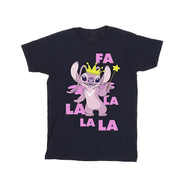 Disney Lilo & Stitch Angel Fa La La T-shirt L Marinblå Navy Blue L