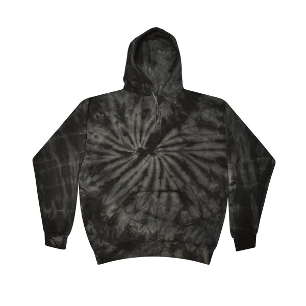 Colortone Unisex Rainbow Tie Dye Pullover Hoodie L Svart/Vit Black/White L