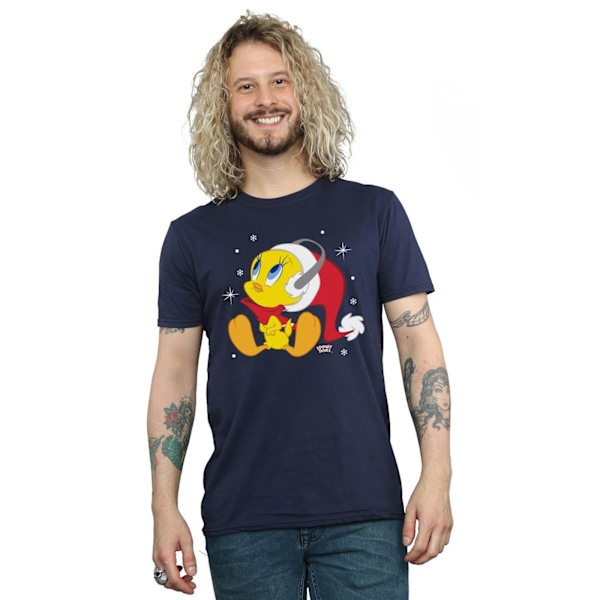 Looney Tunes Jul Tweety T-shirt för män 3XL Marinblå Navy Blue 3XL