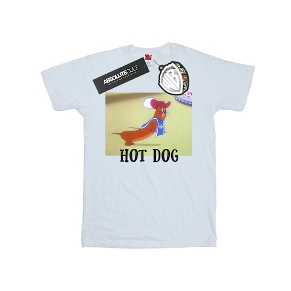 Tom And Jerry Girls Hot Dog Bomull T-shirt 7-8 År Vit White 7-8 Years