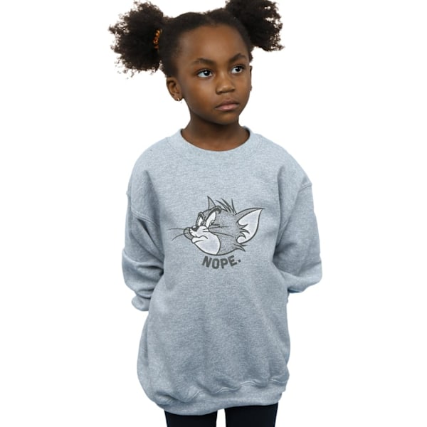 Tom And Jerry Girls Nope Face Sweatshirt 5-6 år Sports Grey Sports Grey 5-6 Years