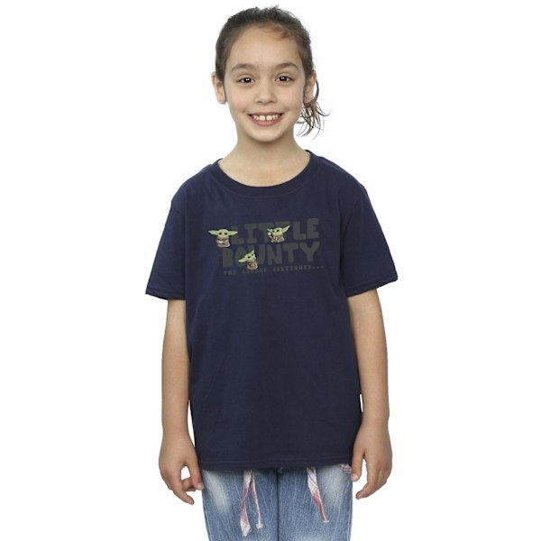 Star Wars The Mandalorian Girls Little Bounty Hunter Bomull T-S Navy Blue 7-8 Years