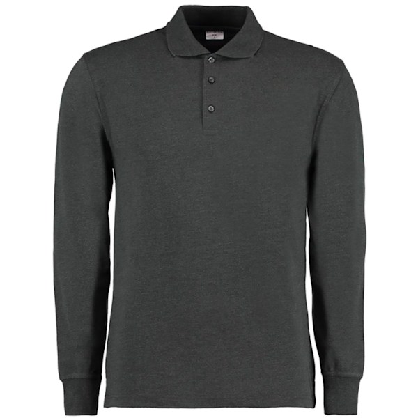 Kustom Kit Herr Pique Långärmad Polotröja M Grafit Graphite M