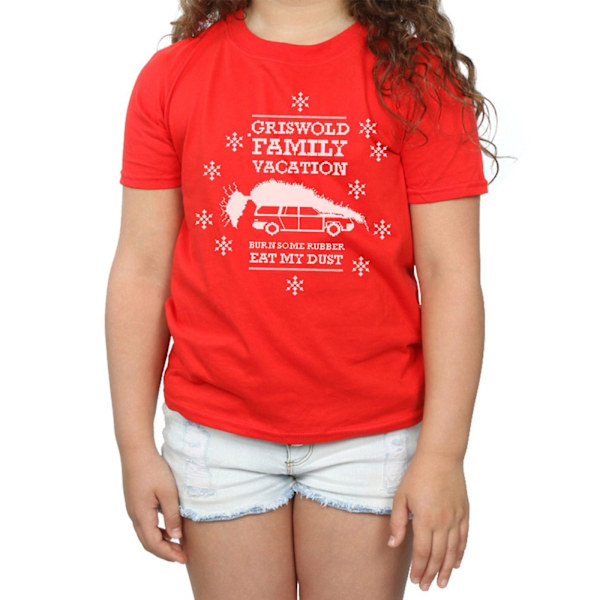 National Lampoon's Christmas Vacation Girls Eat My Dust Bomull Red 9-11 Years