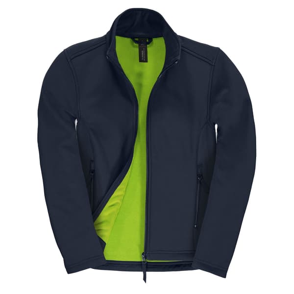 B&C Dam ID.701 Soft Shell Jacka M Marinblå/Neongrön Navy/Neon Green M