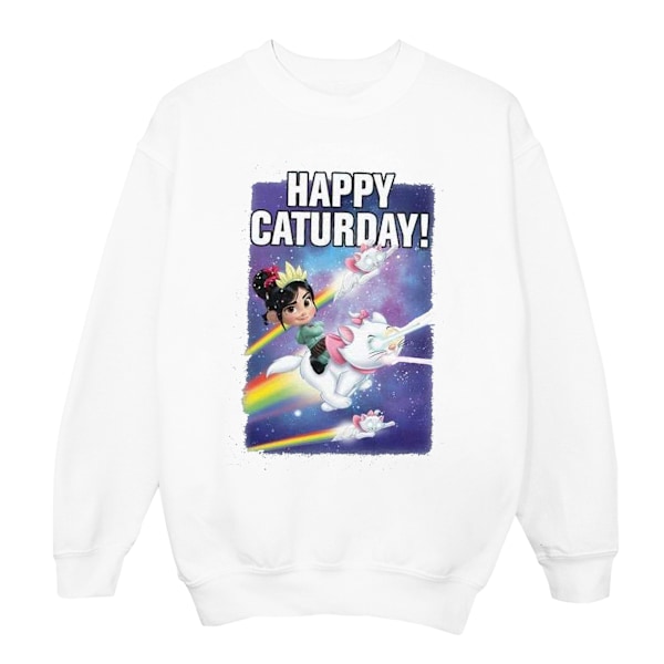 Disney Girls Wreck It Ralph Happy Caturday Sweatshirt 9-11 år White 9-11 Years