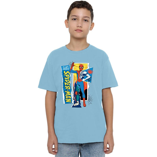 Spider-Man Scrapbook T-shirt för Barn/Ungdomar 12-13 År, Ljusblå Sky Blue 12-13 Years