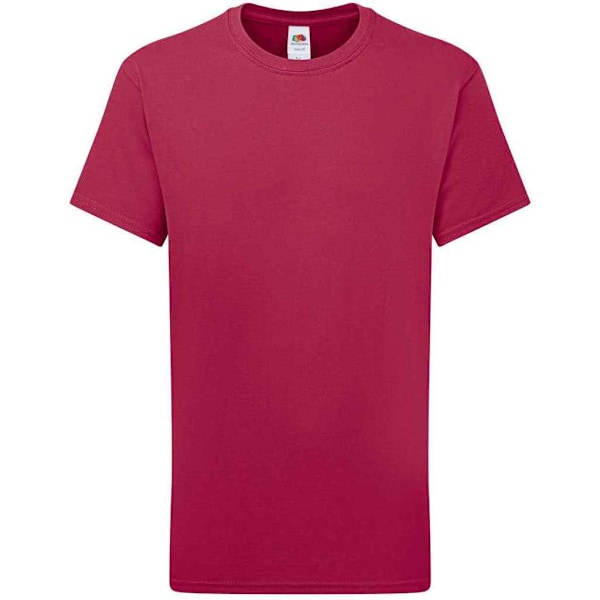 Fruit of the Loom Childrens/Kids Iconic 195 Plain T-Shirt 14-15 Cranberry 14-15 Years