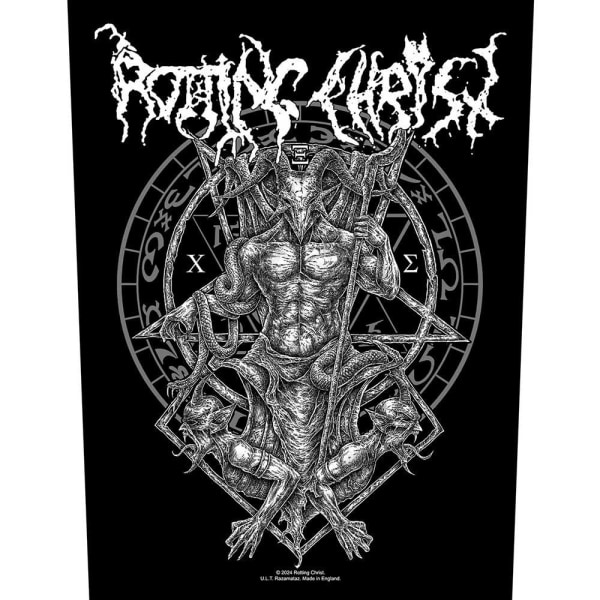 Rotting Christ Hellenic Black Metal Patch En Storlek Svart/Vit Black/White One Size