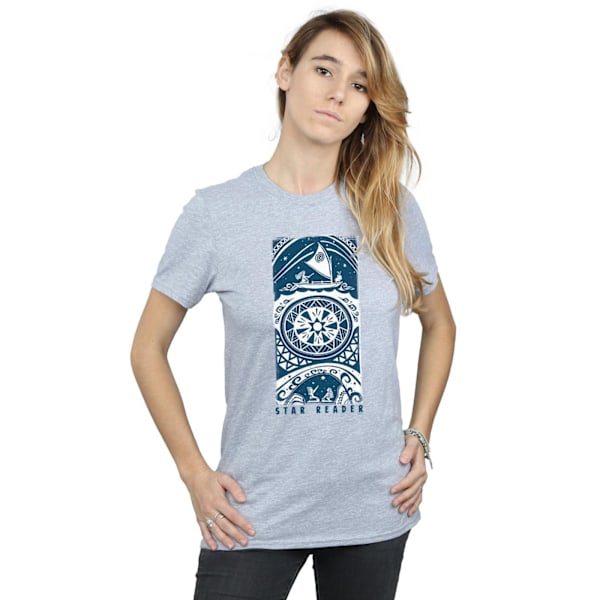 Disney Dam/Kvinnor Moana Star Reader Bomull Boyfriend T-Shirt Sports Grey M