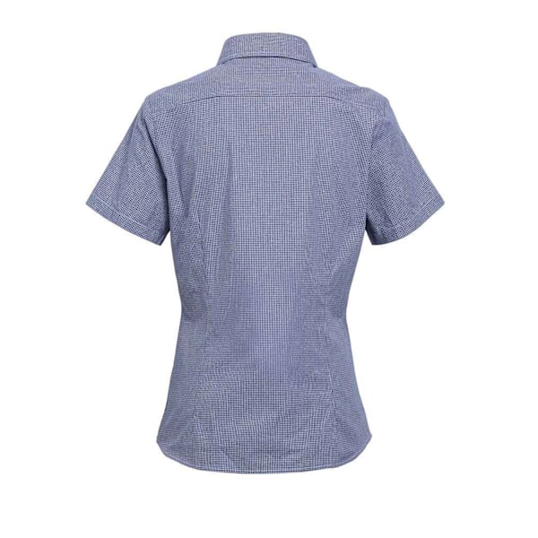 Premier Dam/Dam Microcheck Kortärmad Bomullsskjorta M Na Navy/White M