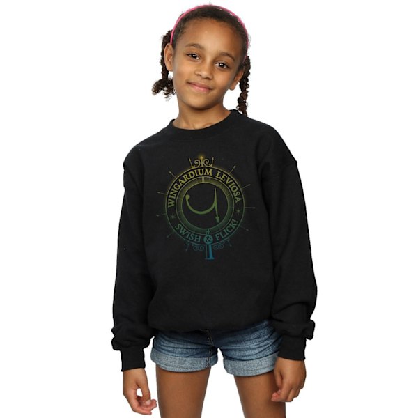 Harry Potter Girls Wingardium Leviosa Spells Charms Sweatshirt Black 5-6 Years