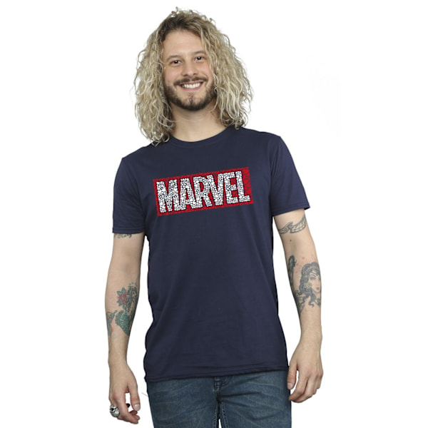 Marvel Comics Hearts Logo T-shirt M Marinblå Navy Blue M